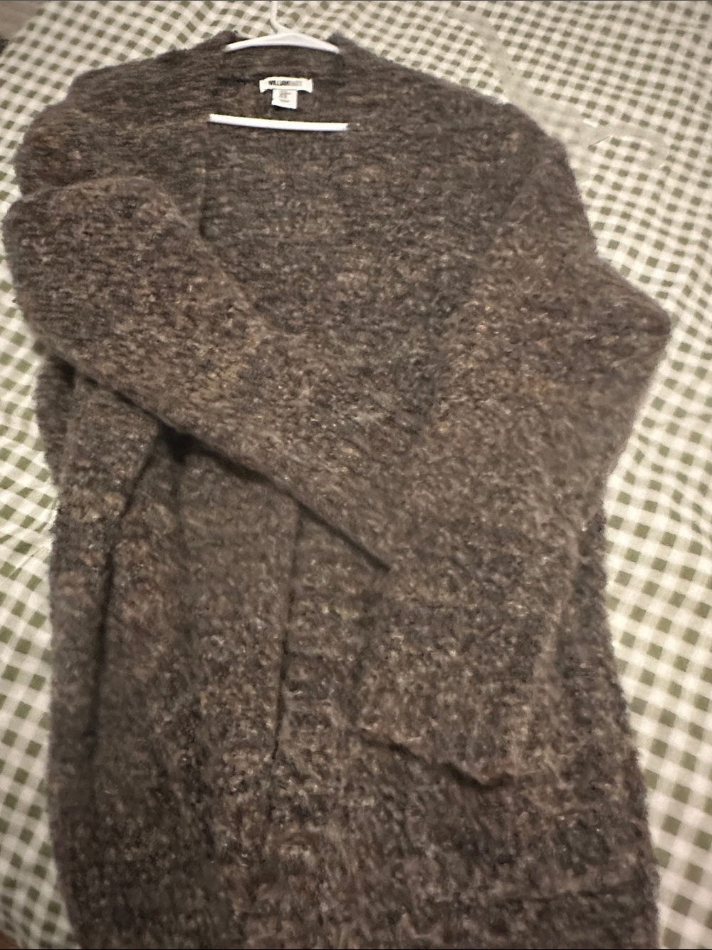 William Rast Chunky Brown Marled Open-Front Cardigan